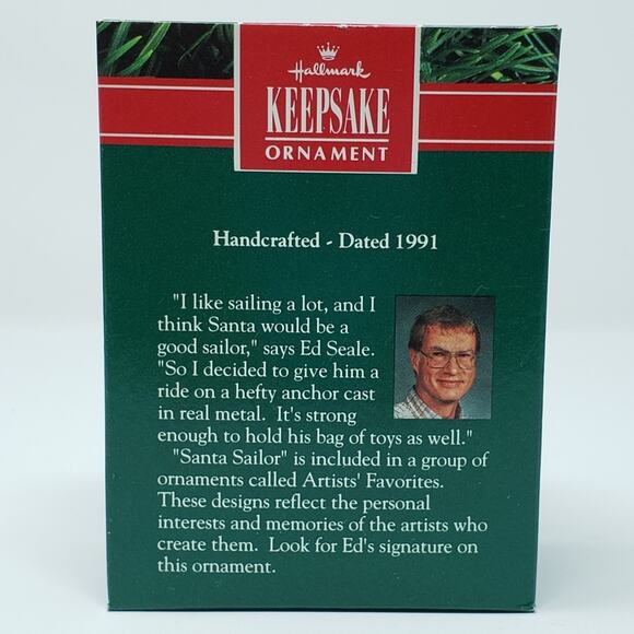 Hallmark 1991 Santa Sailor Handcrafted Keepsake Holiday Christmas Ornament - Picture 2 of 4